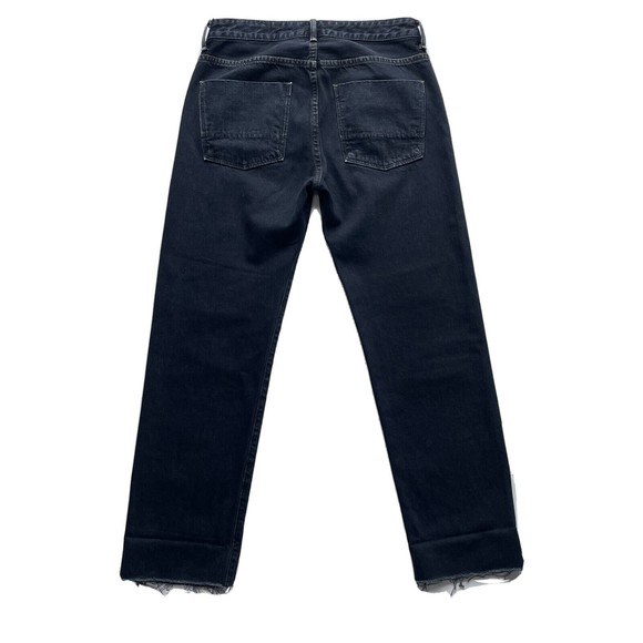 Vince Women's Black Denim Jeans Sz 27 High Waist Button Fly Cropped Ankke Jeans - Picture 3 of 10